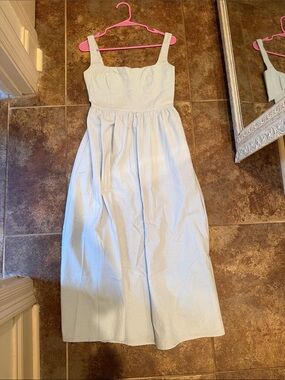 Pink Diamond Light Blue Smocked Bodice Dress